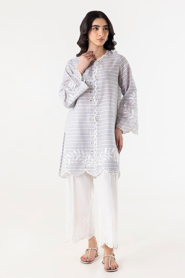 Stitched Chambrey Embroidered Shirt