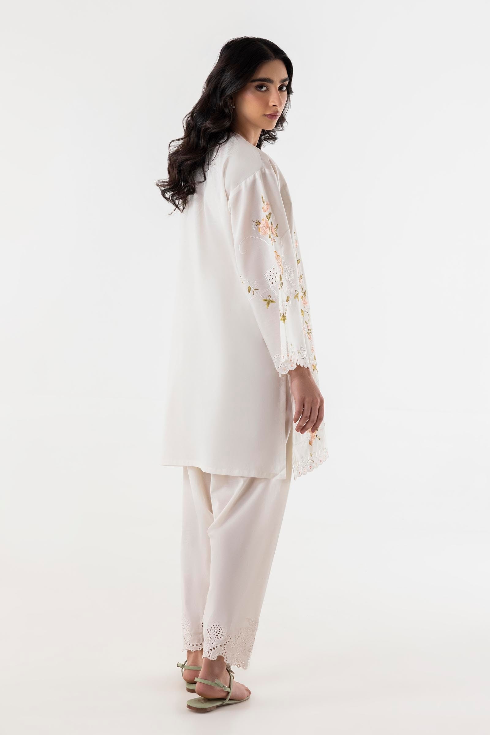 Stitched Lawn Embroidered Boxy Shirt