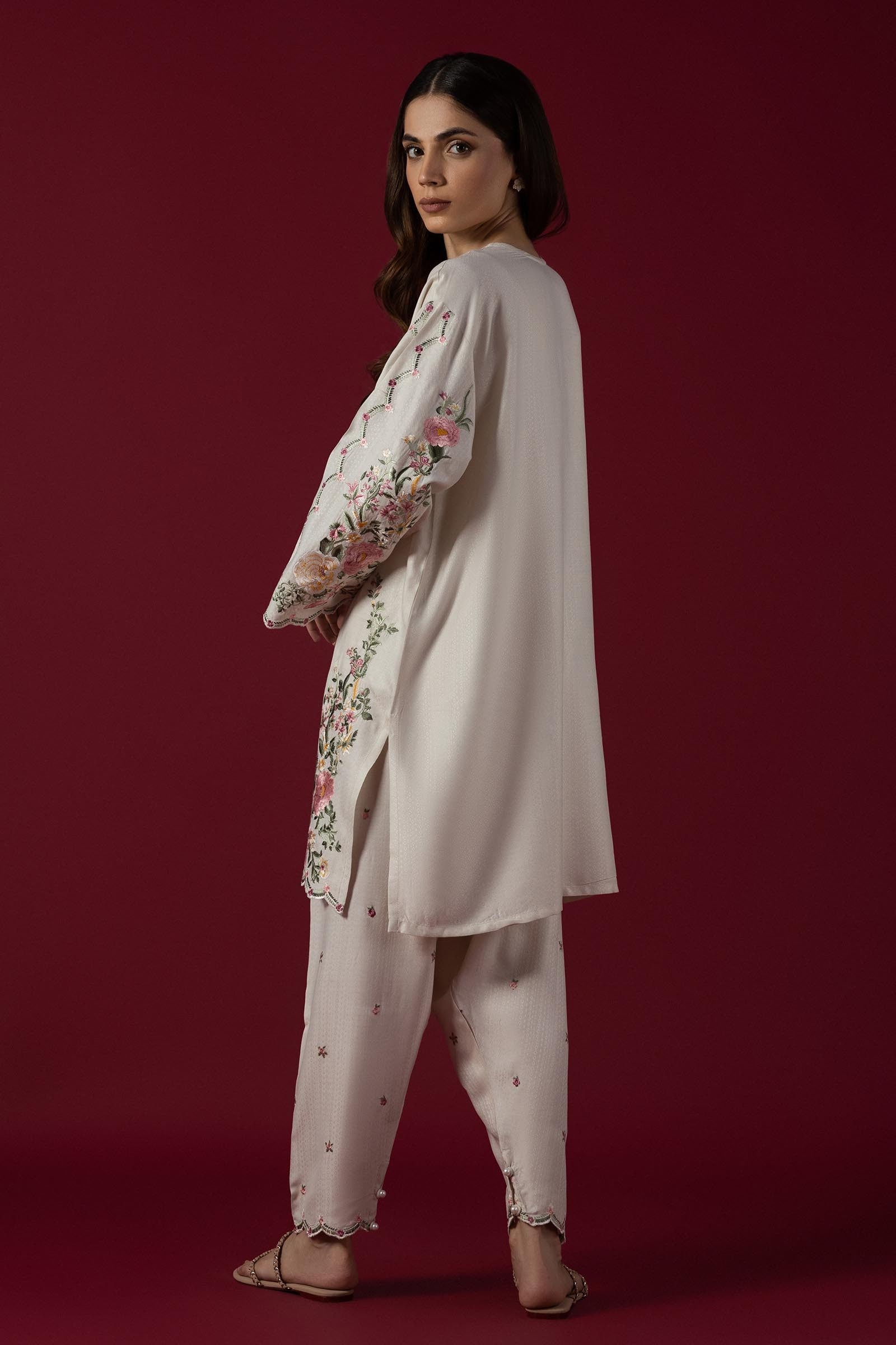 Stitched Viscose Embroidered Shirt + Shalwar