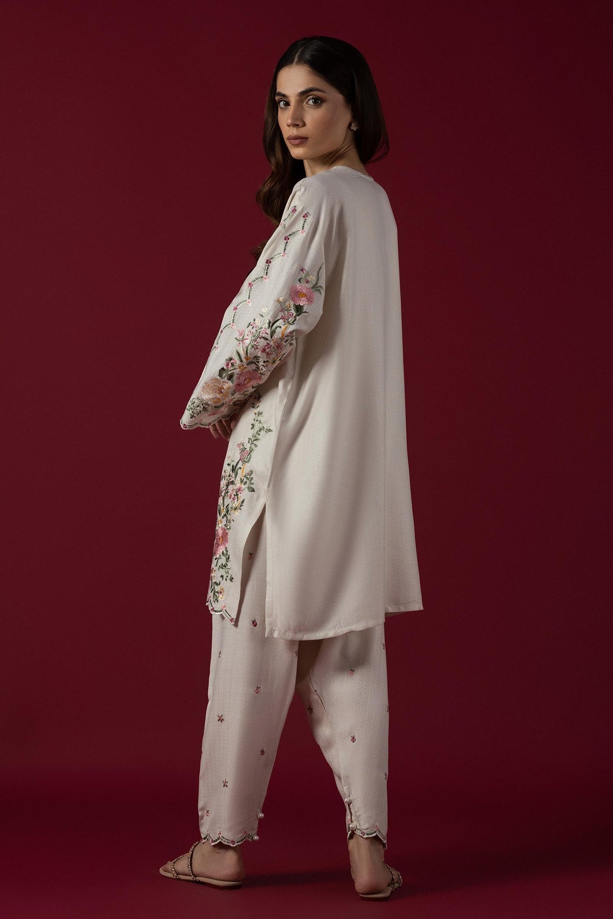 Stitched Viscose Embroidered Shirt + Shalwar