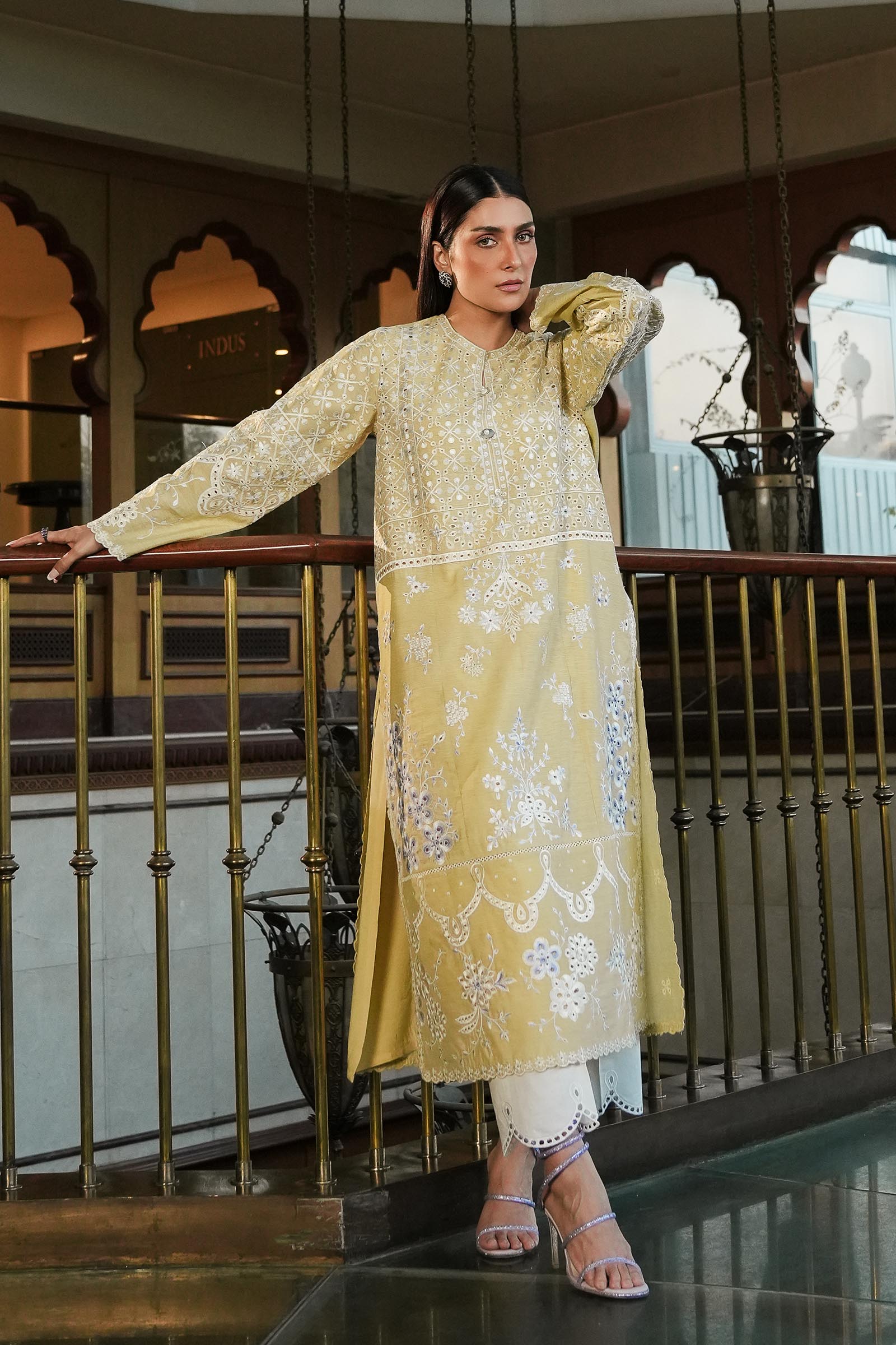Stitched Embroidered Chambry Shirt + Culotte SS25SGE329P2T (RTS)