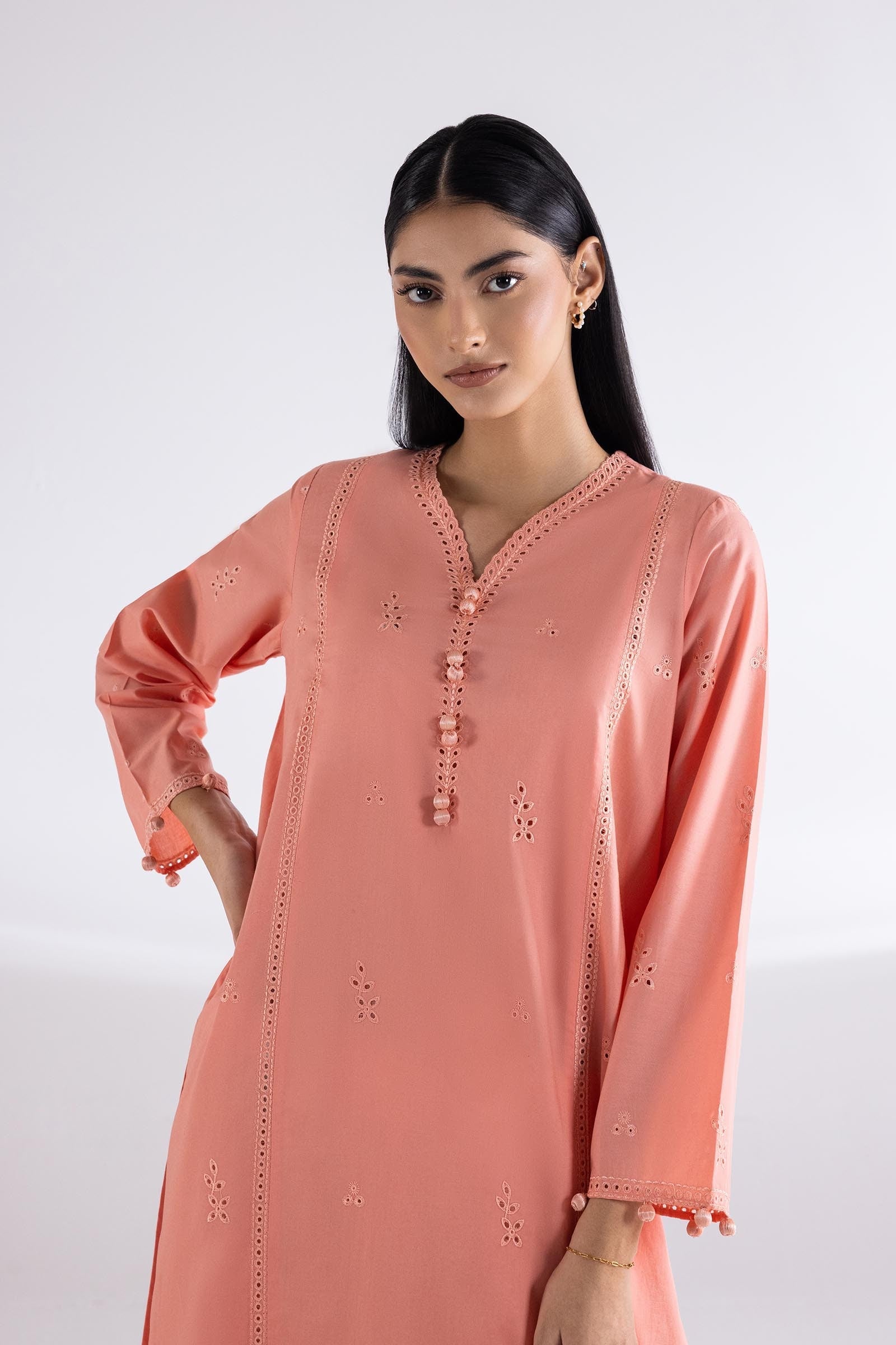 Stitched Lawn Embroidered Shirt + Cuotte