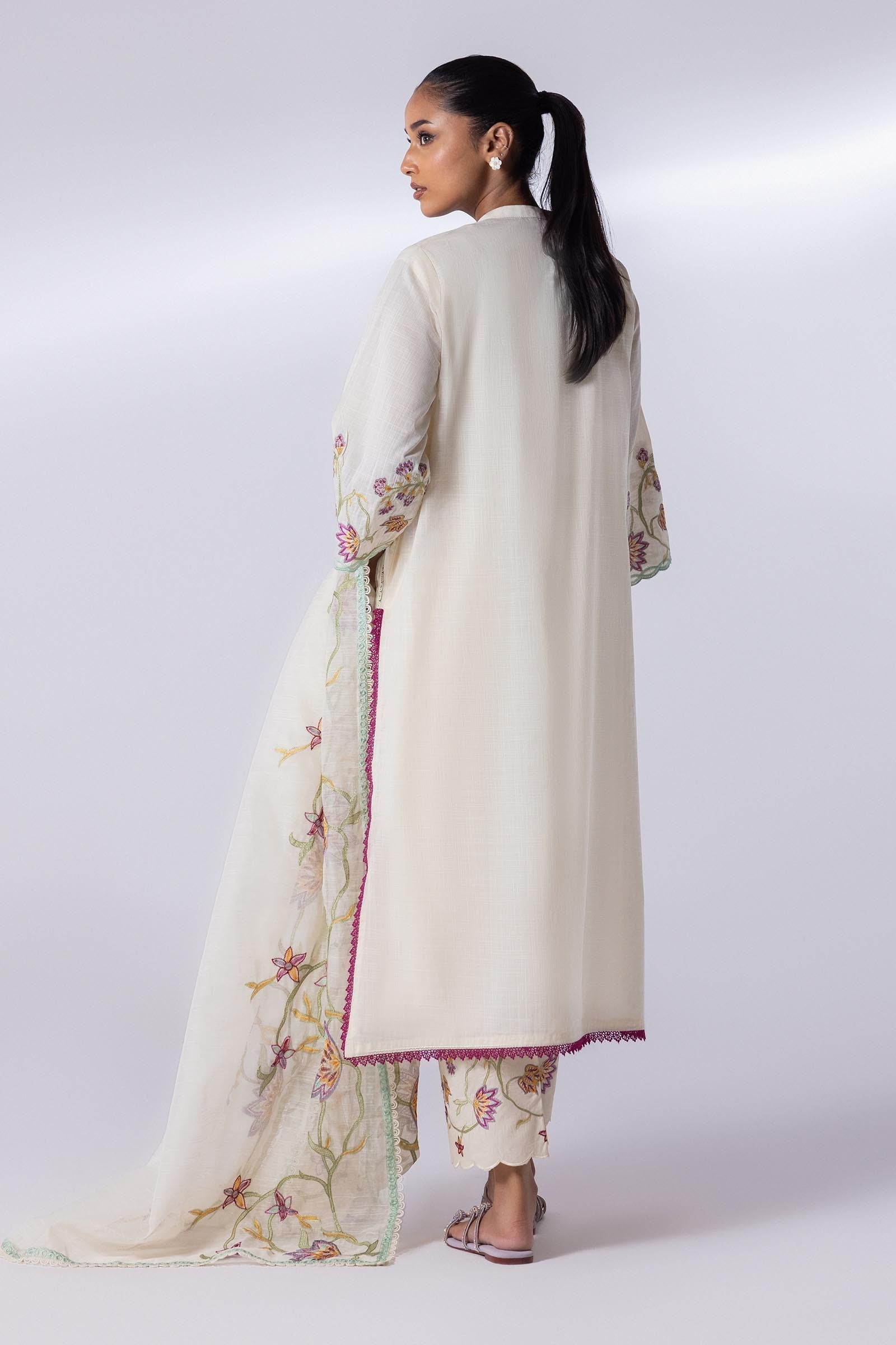 Stitched Cotton Slub Dupatta