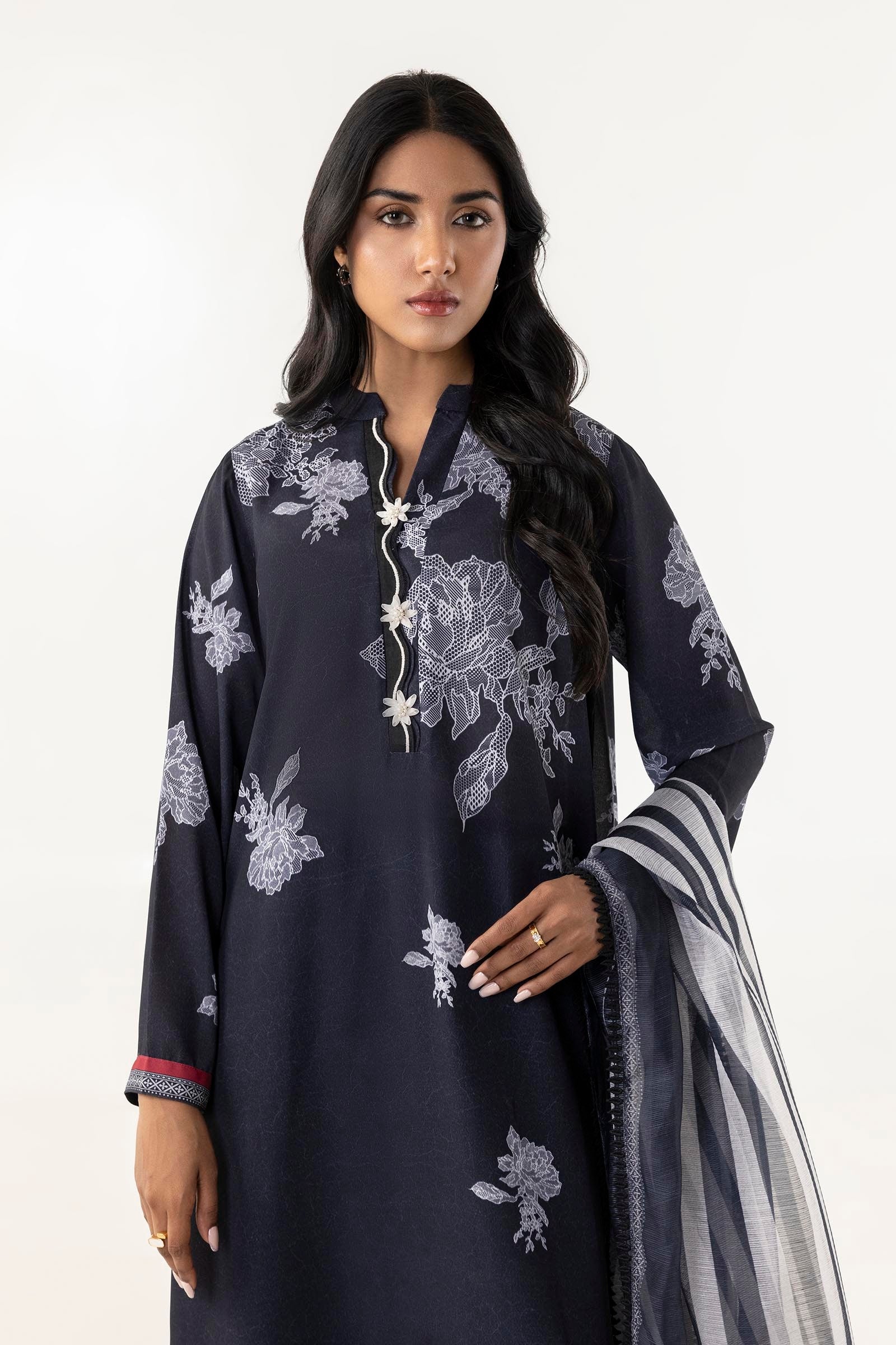 Stitched Crepe Shirt + Dupatta