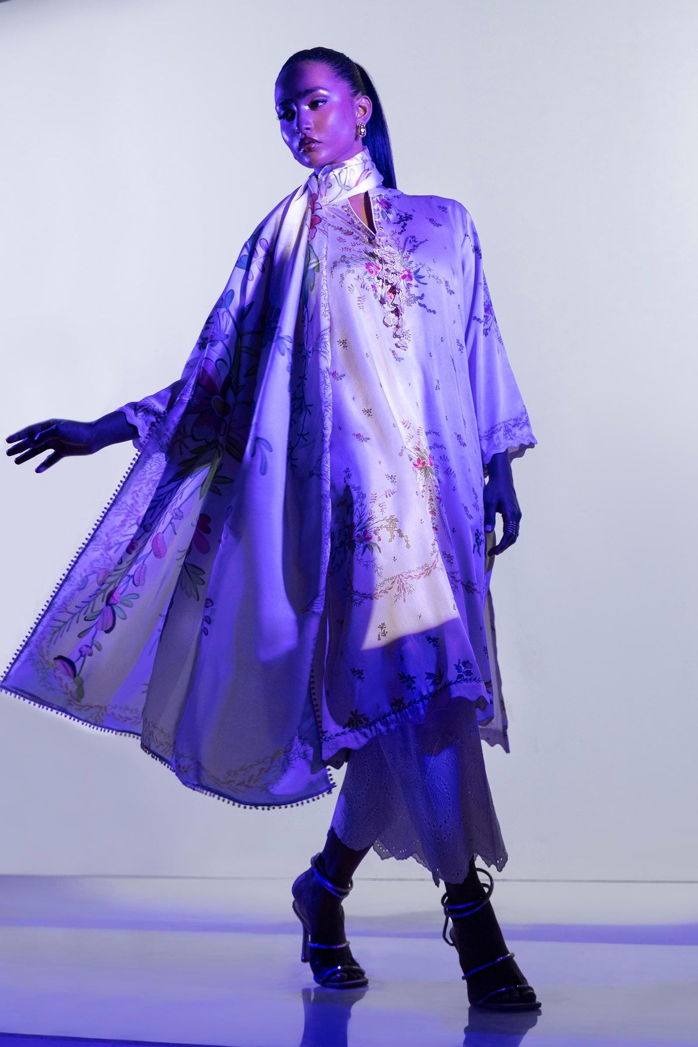 Stitched Satin Printed Shirt + Dupatta