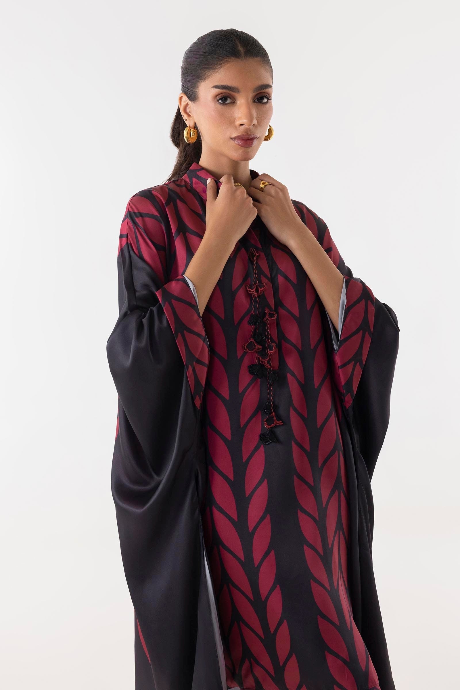 Stitched Leaf Printed Shirt + Culotte