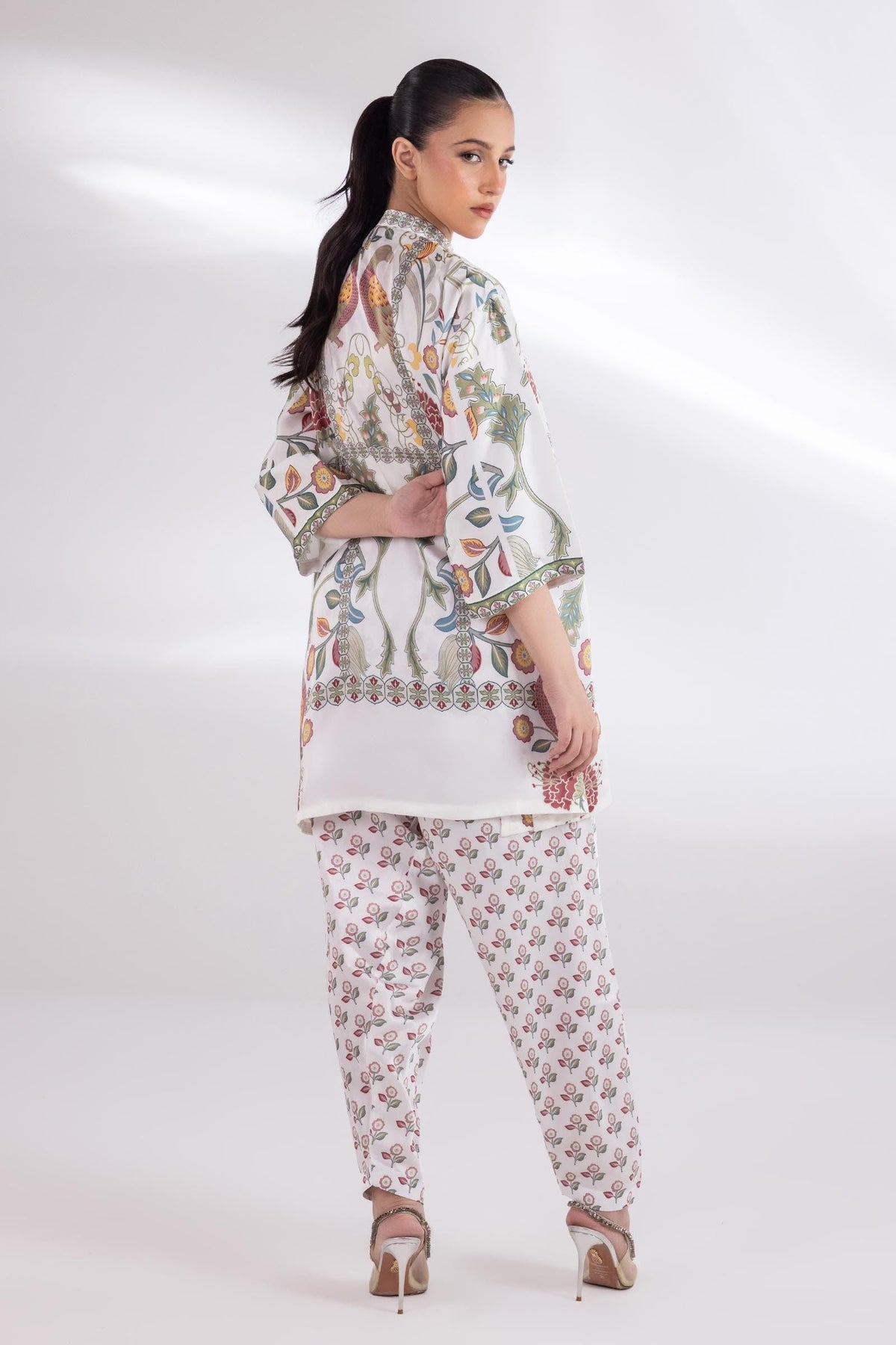 Stitched Printed Satin Shalwar