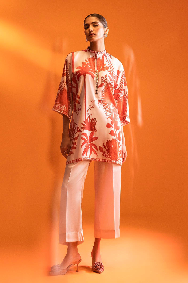 Stitched Embroidered Raw Silk Shirt