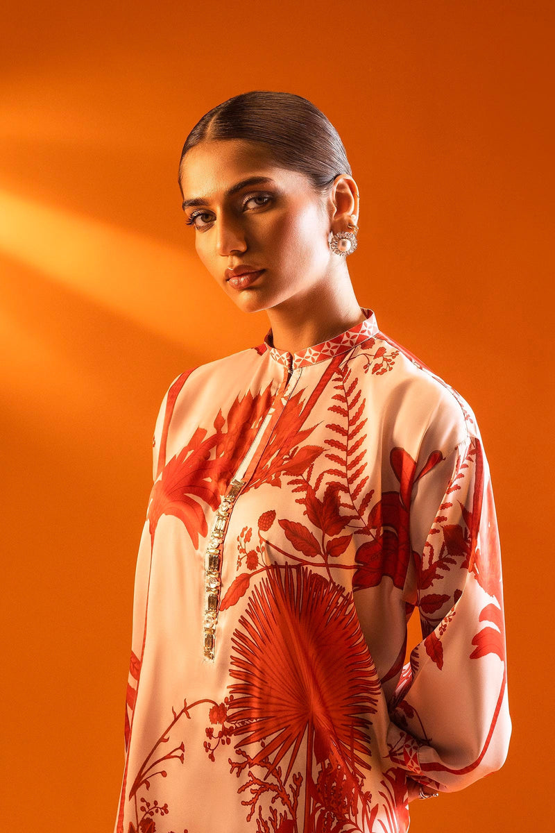 Stitched Embroidered Raw Silk Shirt