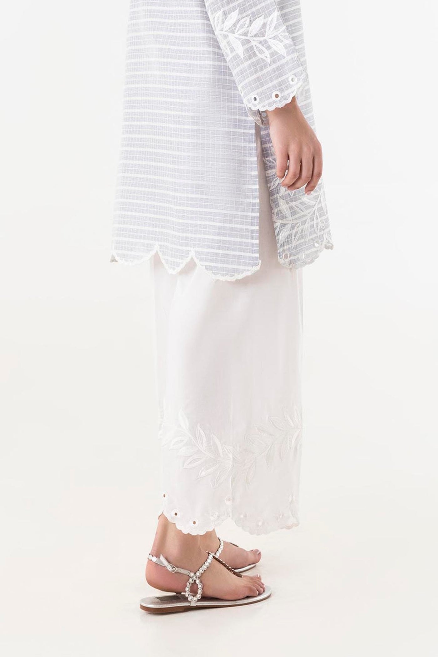 Stitched Lawn Embroidered Culotte