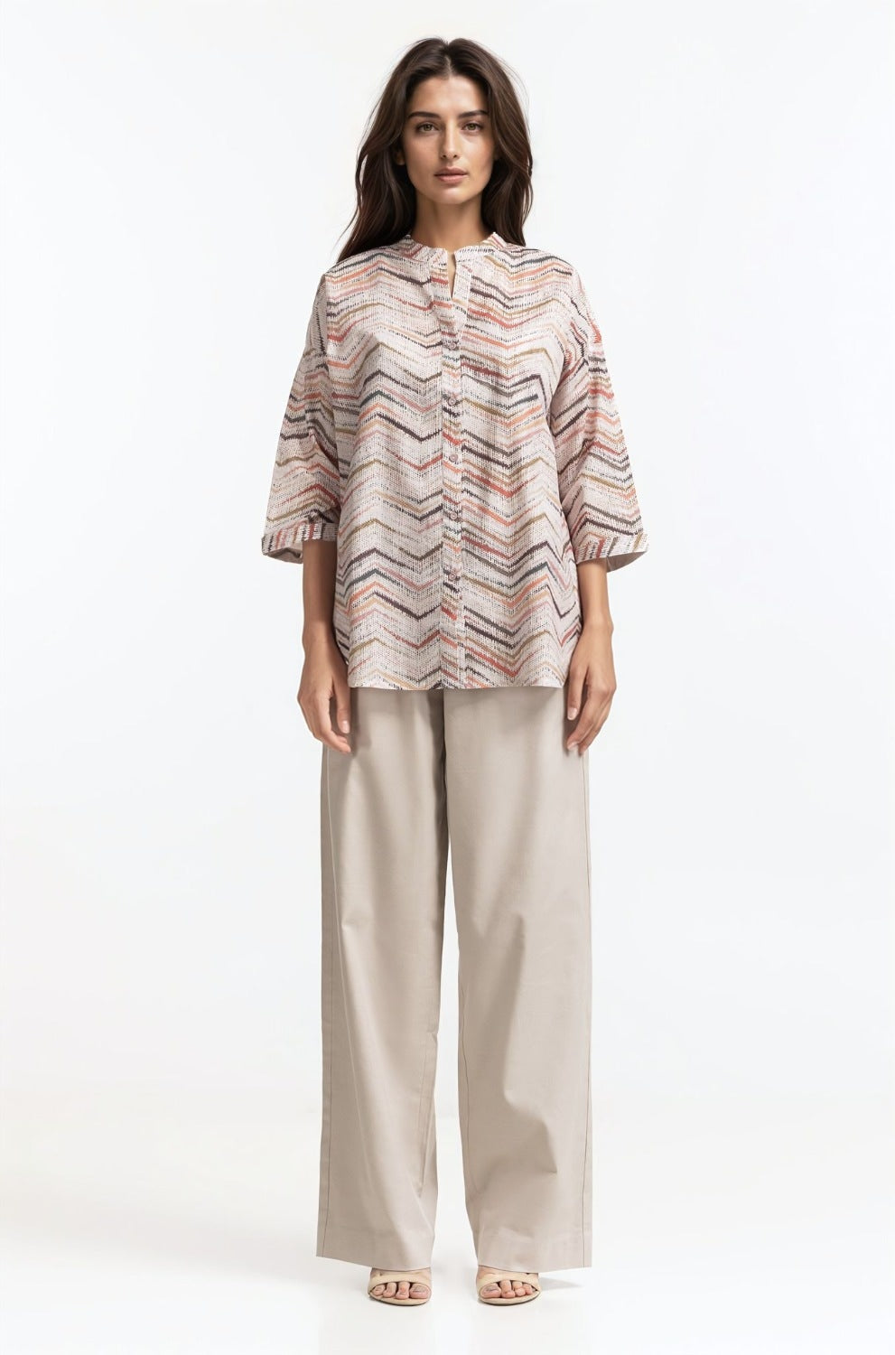Straight Fit Cotton Len Blend Trouser