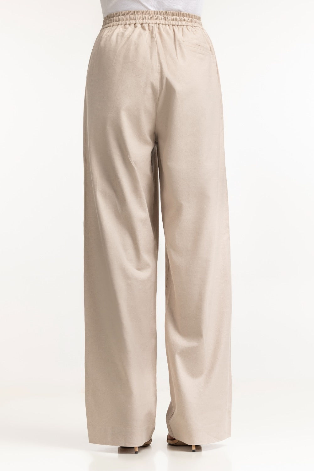 Straight Fit Cotton Len Blend Trouser