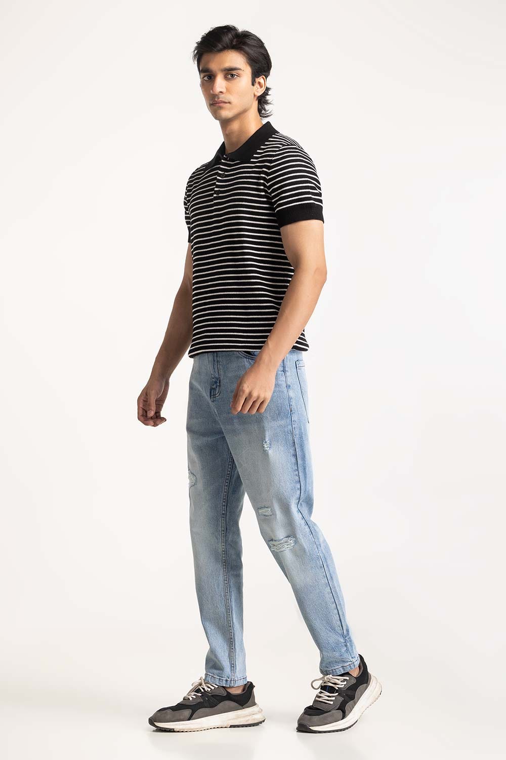 Striped Knit Polo