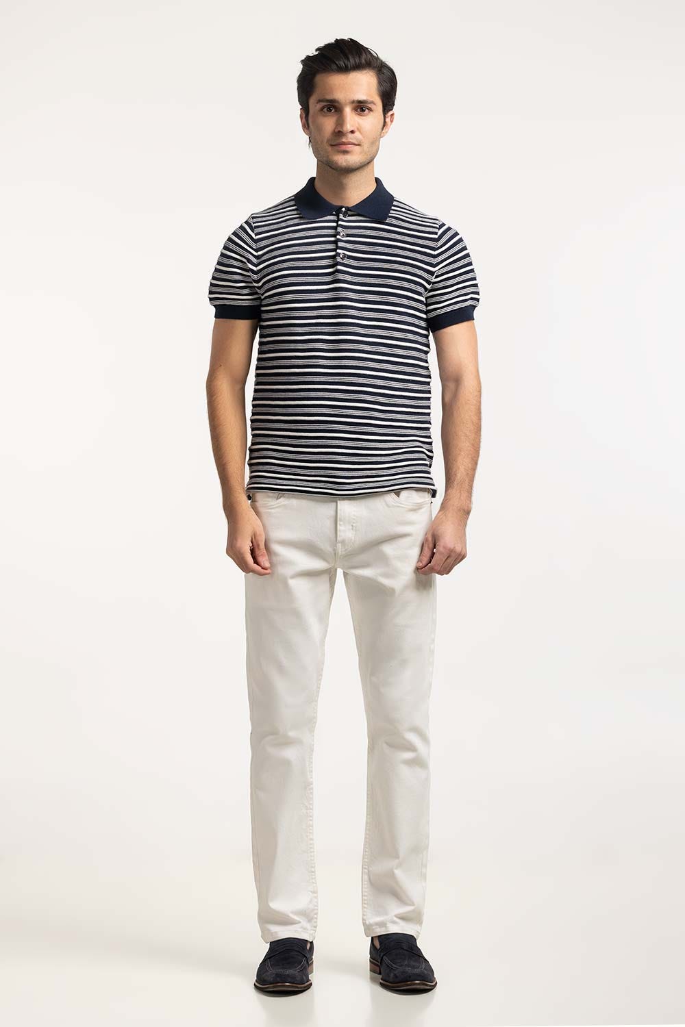 Striped Knit Polo