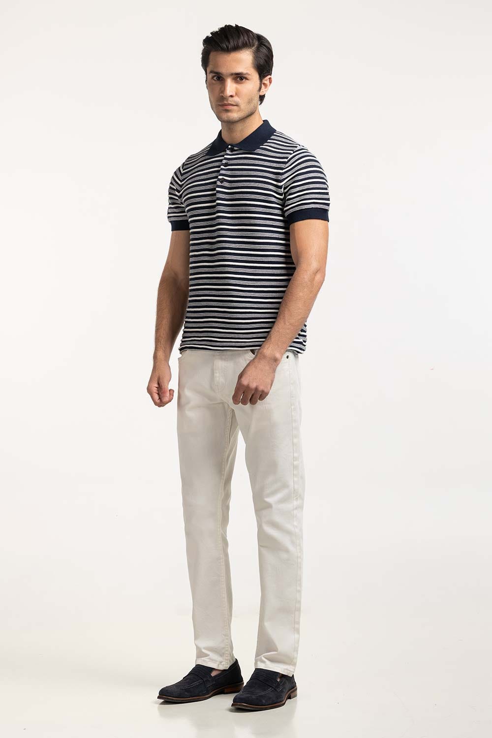 Striped Knit Polo