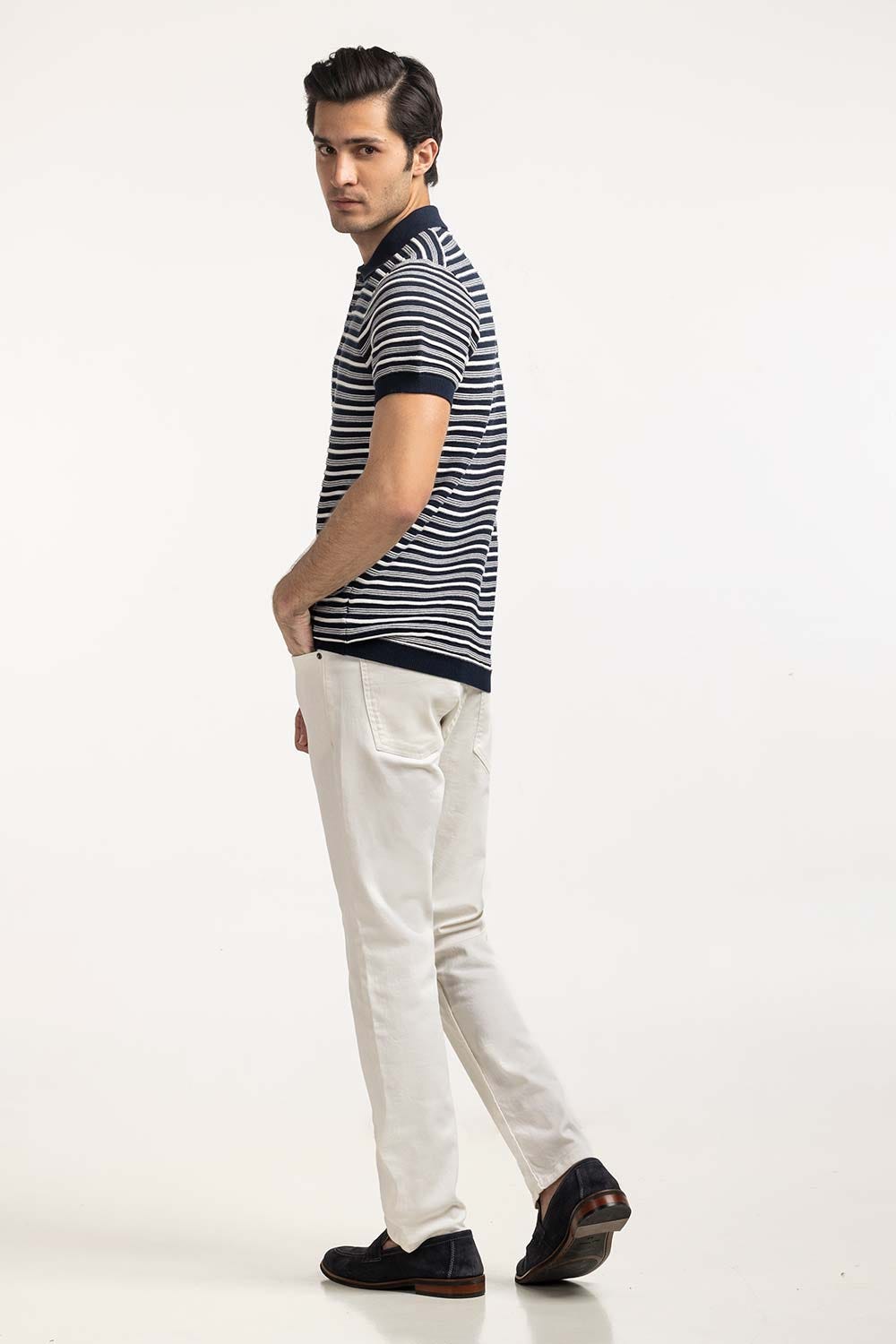 Striped Knit Polo