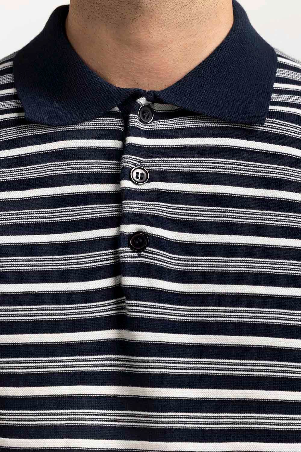 Striped Knit Polo