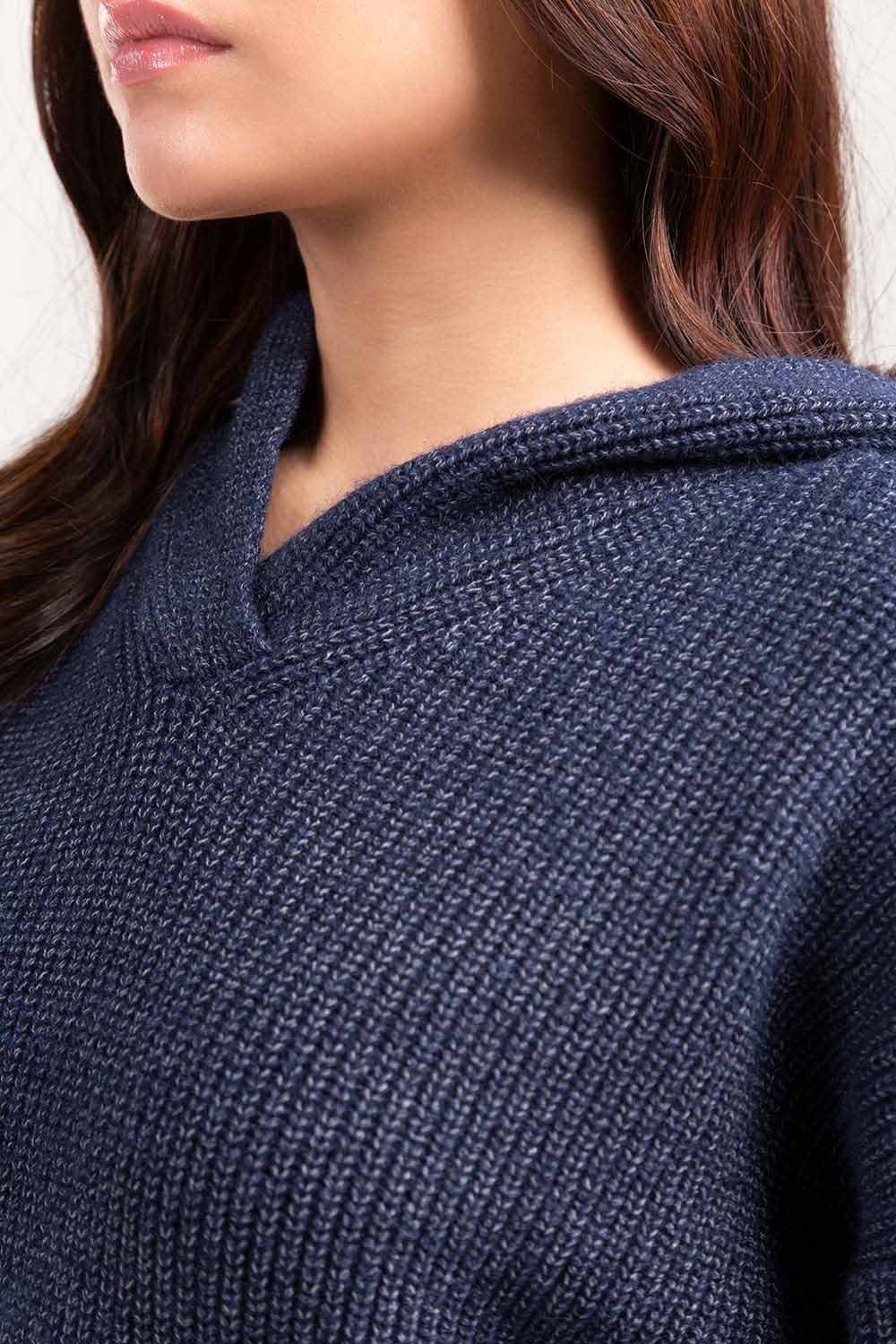 Blended Hoody Pull Over Sweater