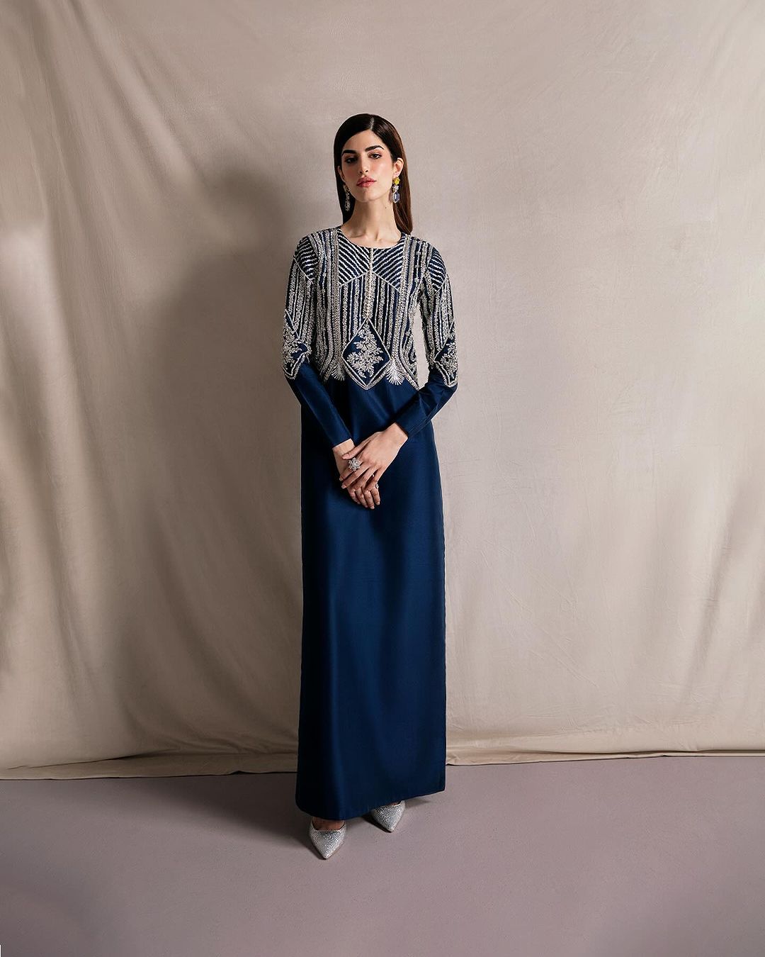 Sylvie Navy Hues by Alizay Saad