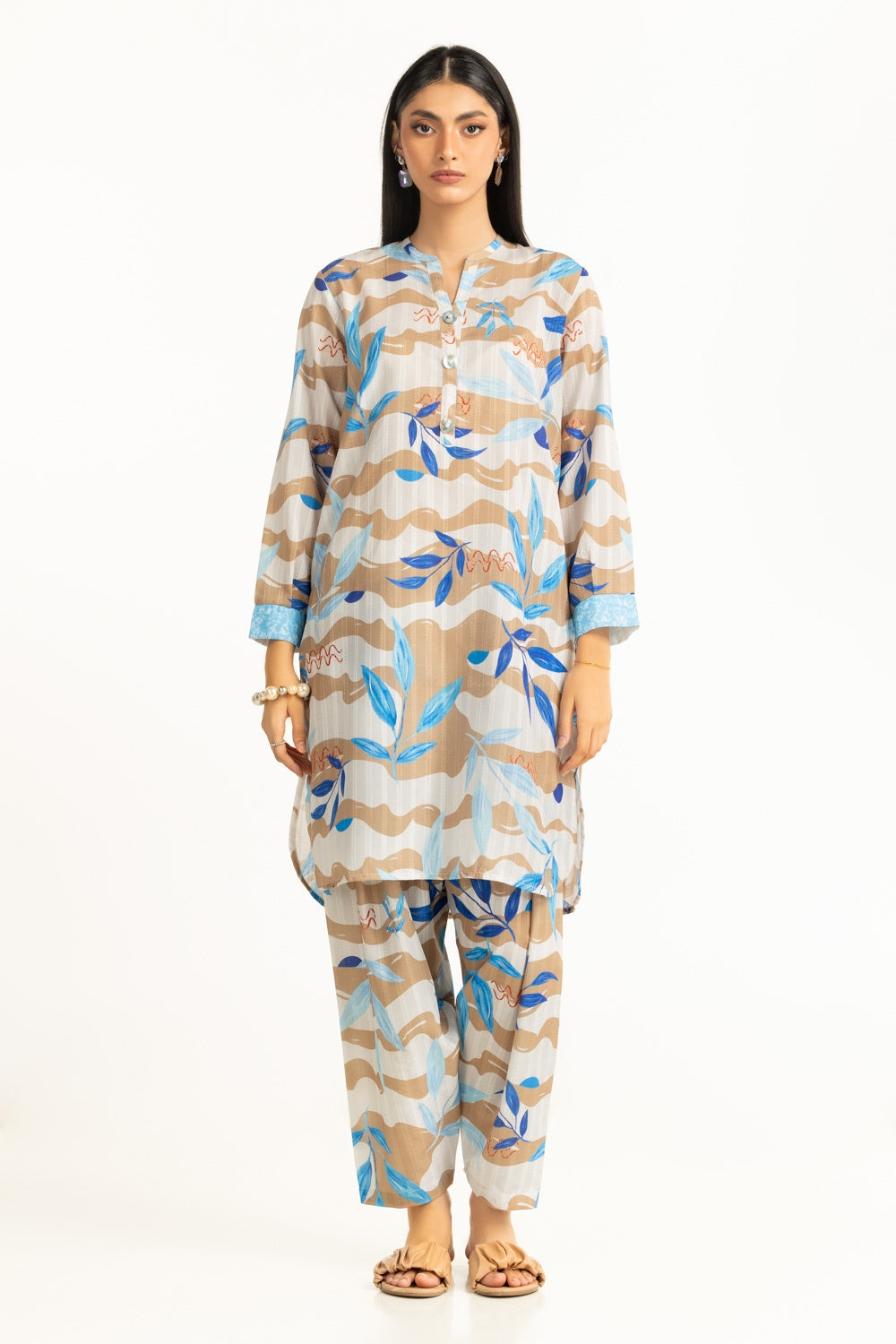 Textured Dobby Printed Co-Ord Set