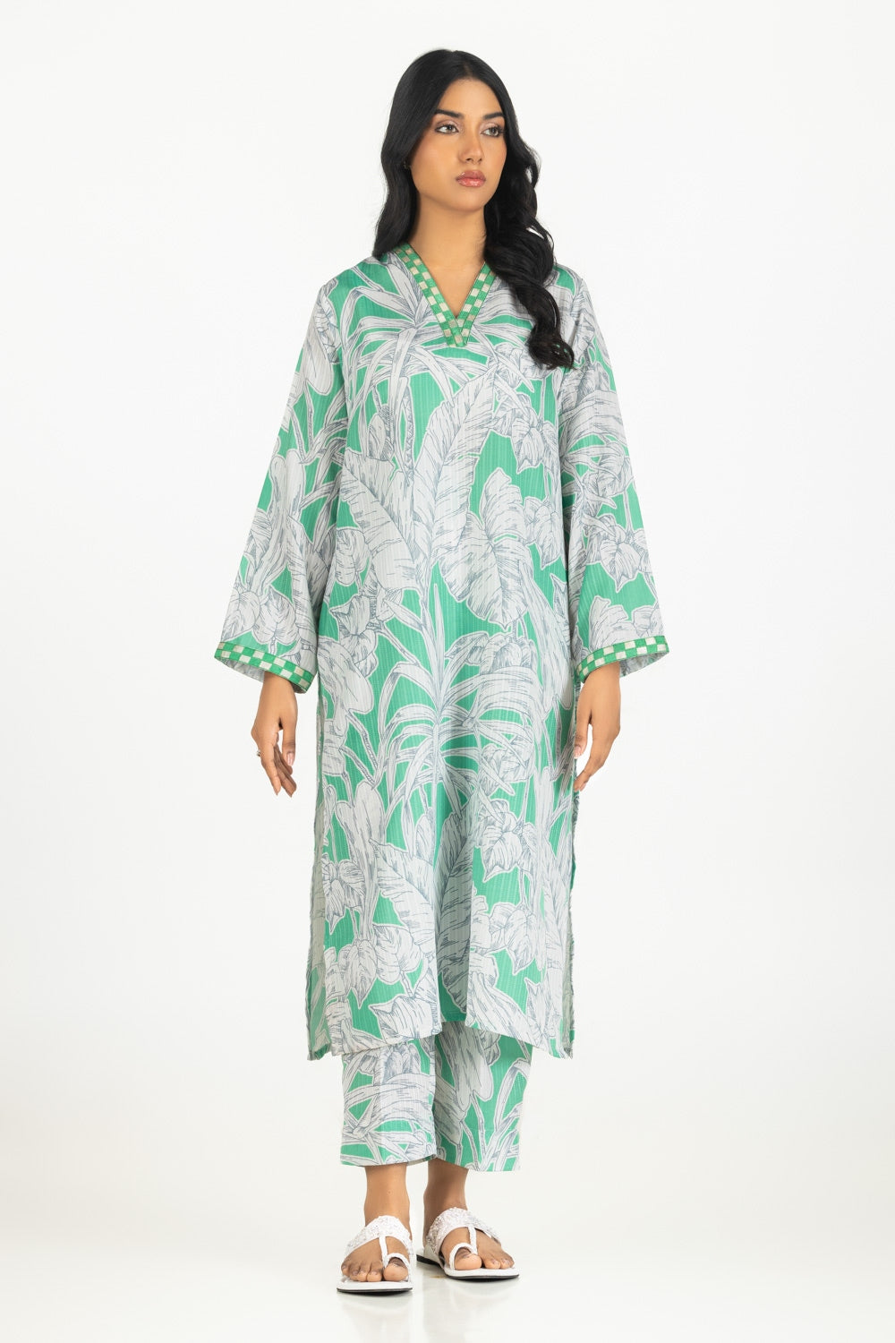 3 Piece Lawn Gold And Lacquer Printed Suit IUSTKSD-273