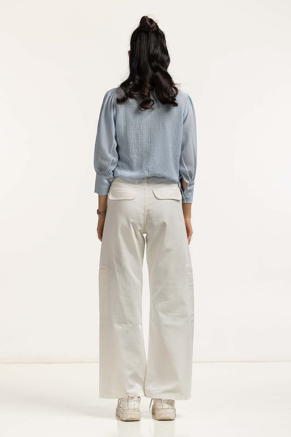 Textured Round Neck Blouse
