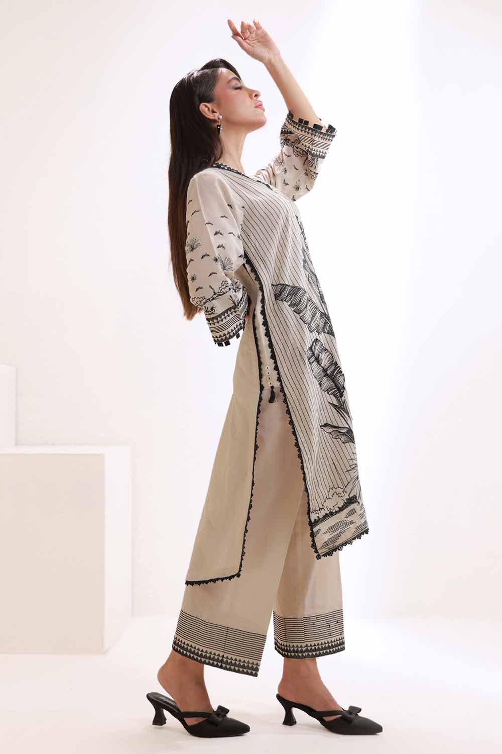 2 Piece Unstitched Embroidered Lawn Suit