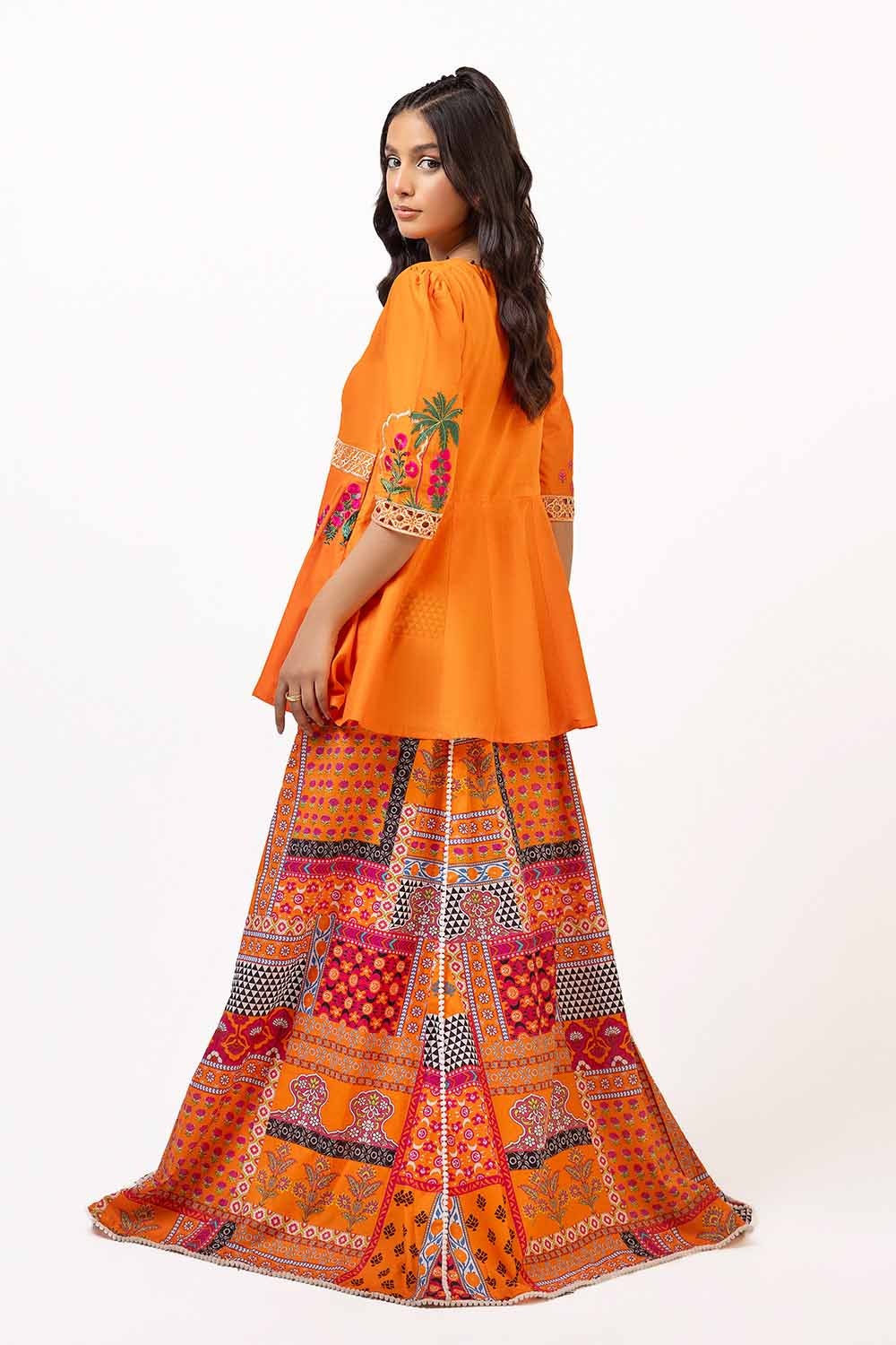 2 Piece Unstitched Embroidered Lawn Suit With Printed Lawn Trouser