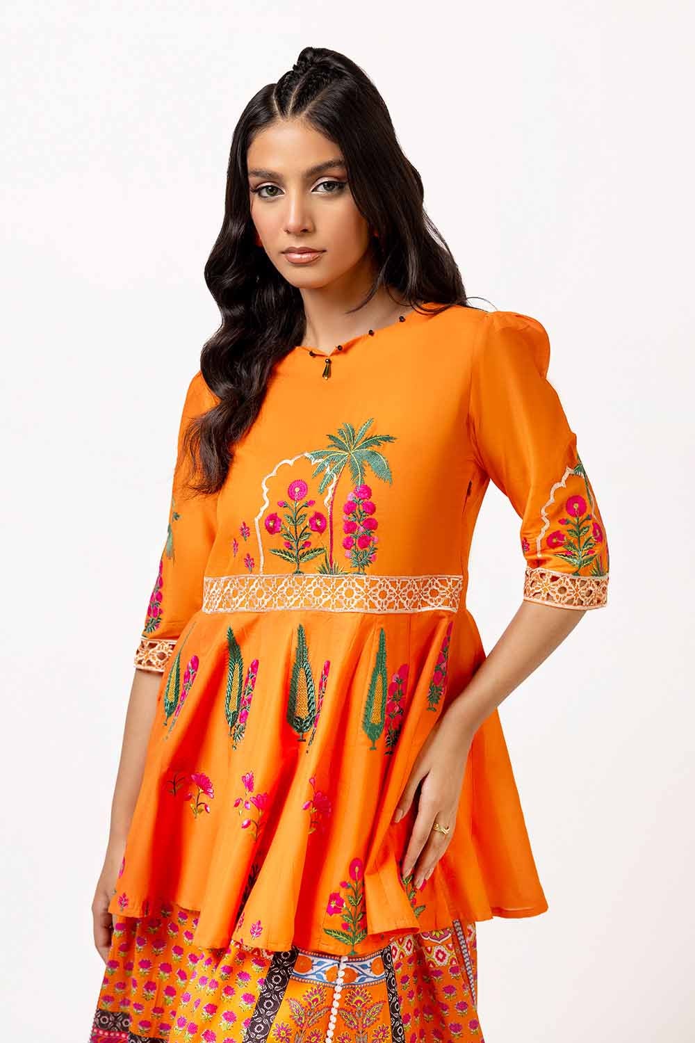 2 Piece Unstitched Embroidered Lawn Suit With Printed Lawn Trouser