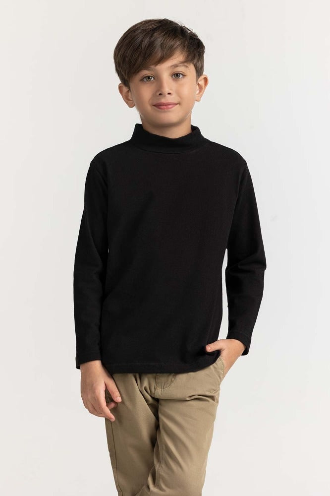 Toddler Boy Black Basic Tee