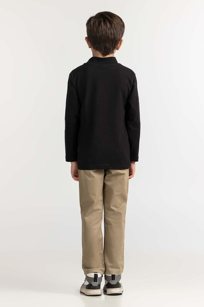 Toddler Boy Black Basic Tee