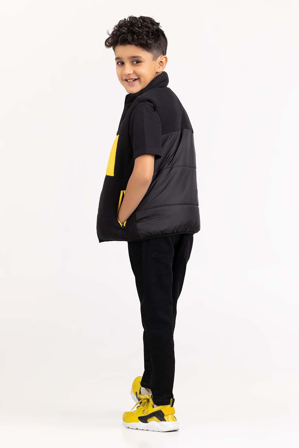 Toddler Boy Black Woven Jacket