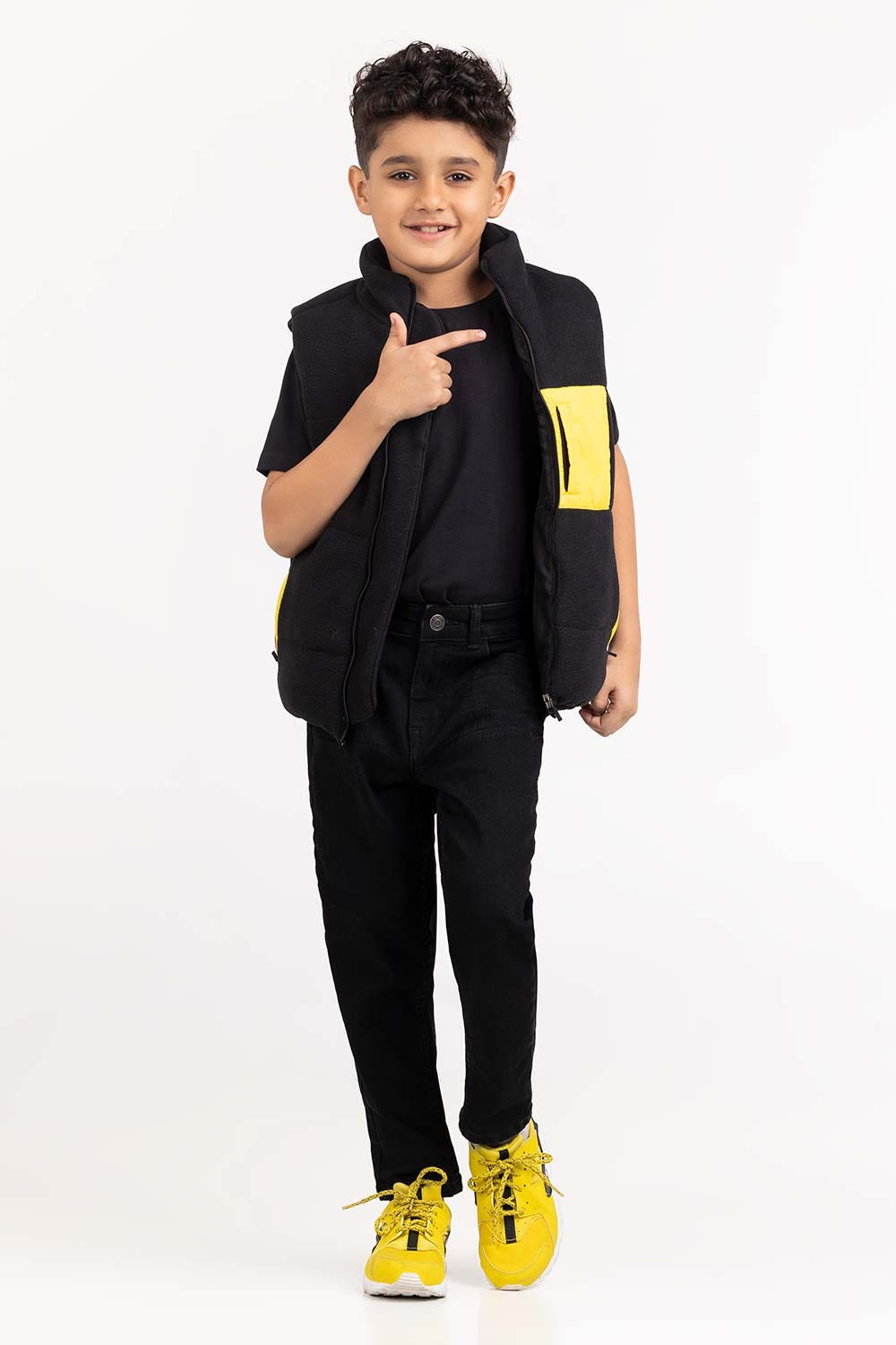 Toddler Boy Black Woven Jacket