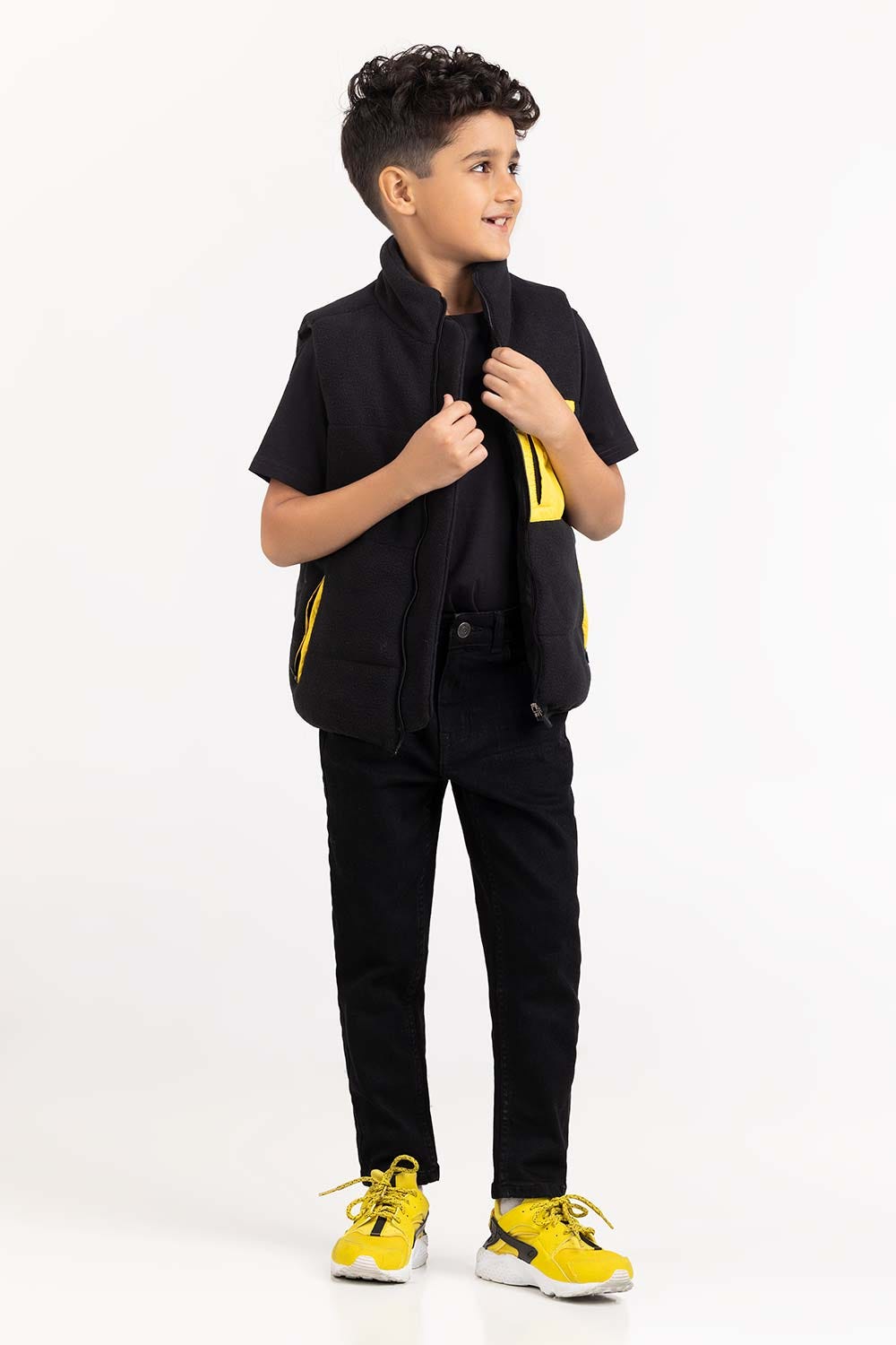 Toddler Boy Black Woven Jacket