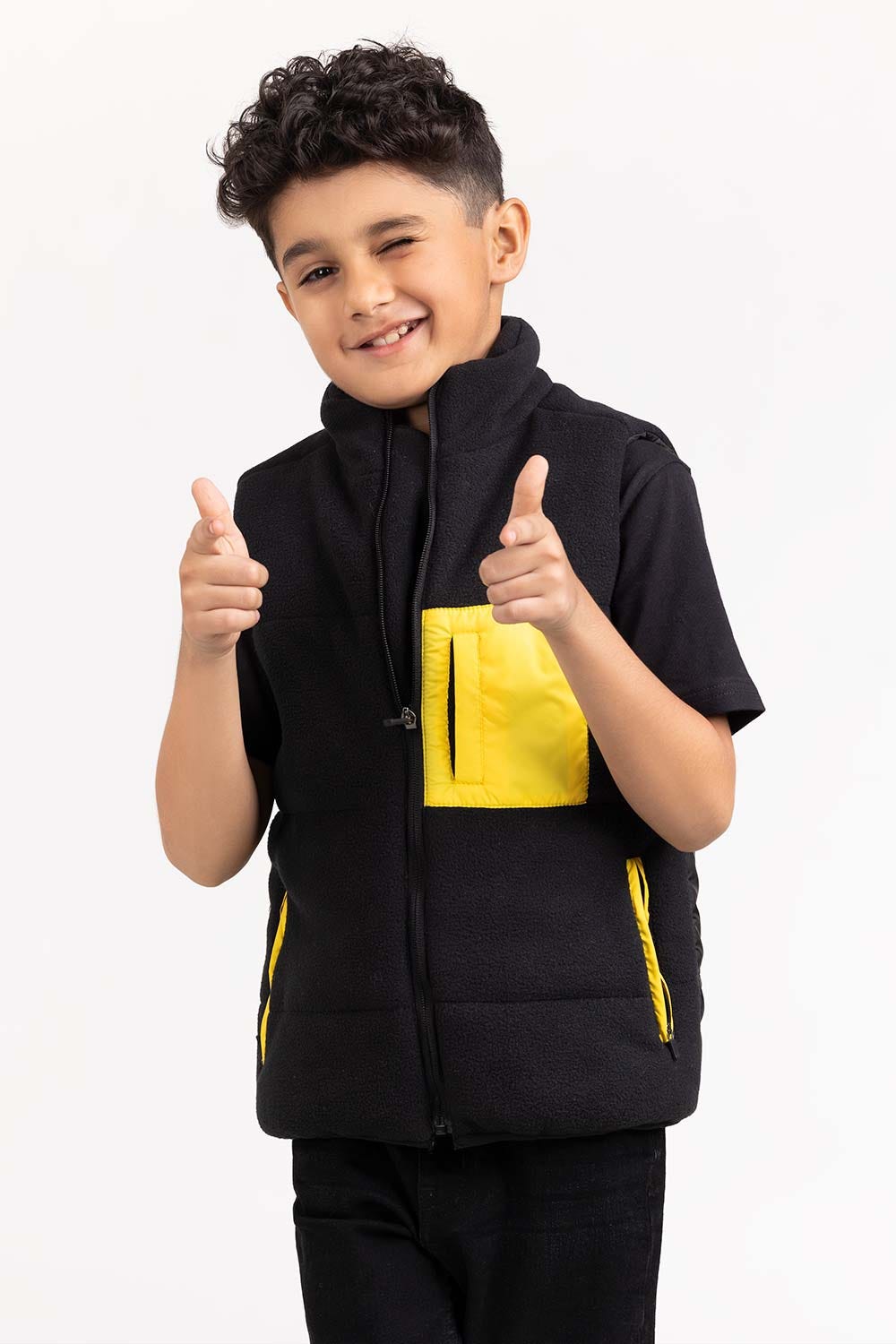 Toddler Boy Black Woven Jacket