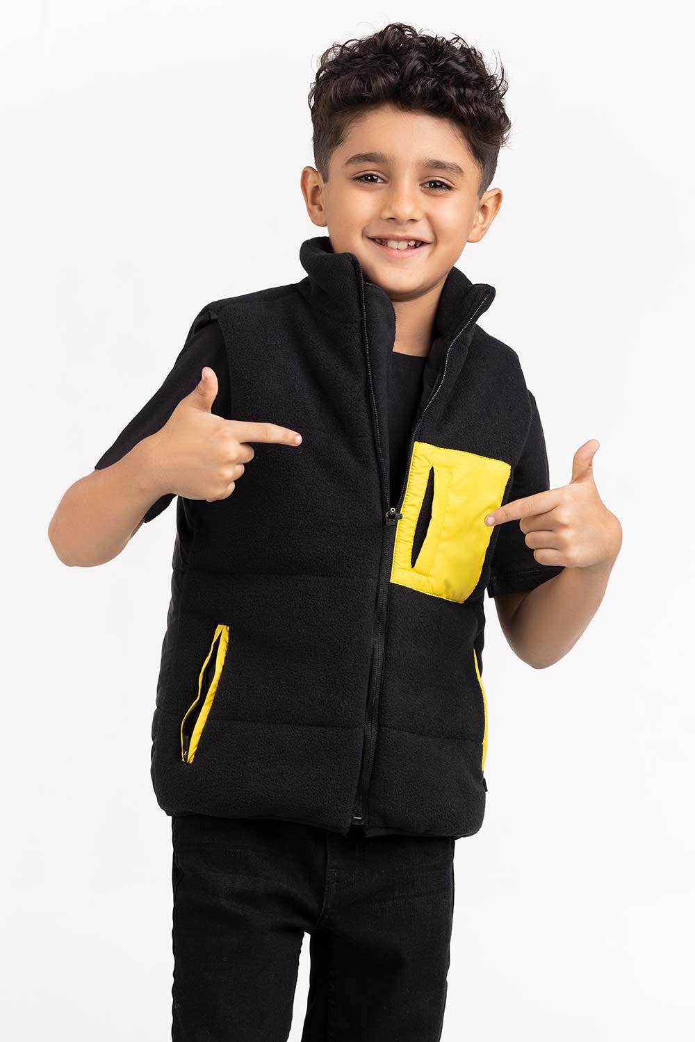 Toddler Boy Black Woven Jacket