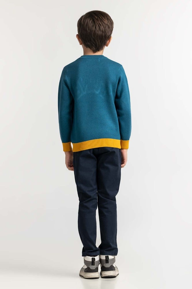 Toddler Boy Blue Basic Sweater