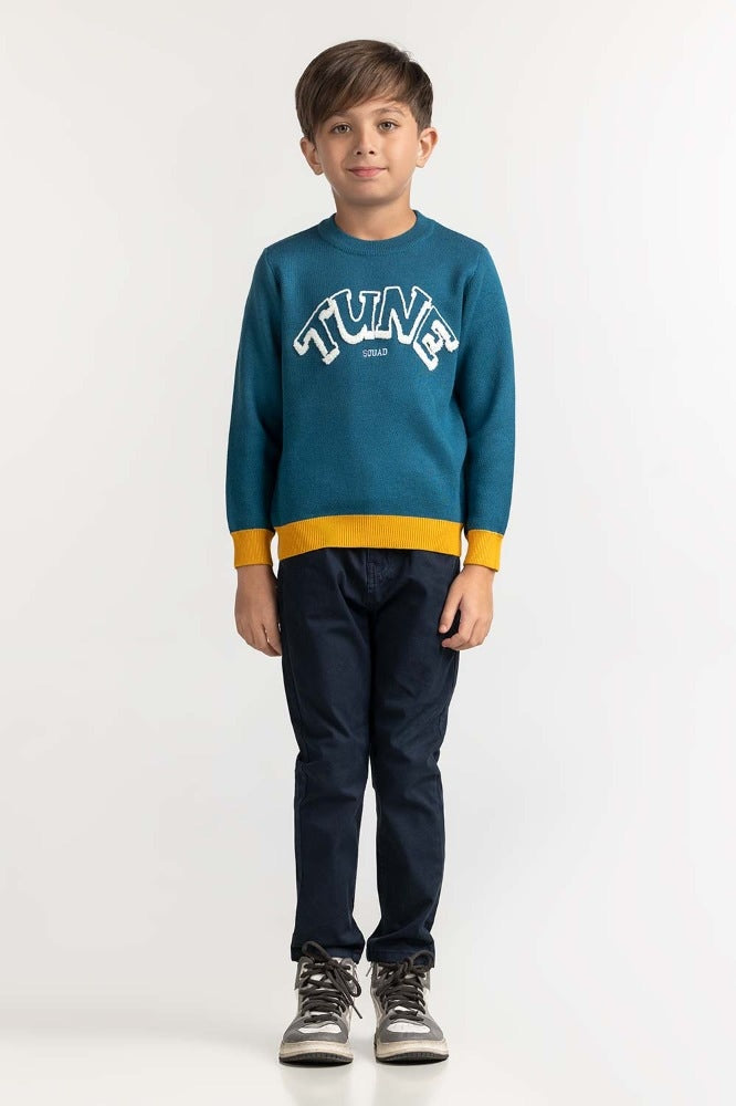 Toddler Boy Blue Basic Sweater