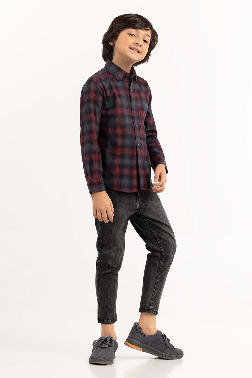 Toddler Boy Red And Black Casual Shirt
