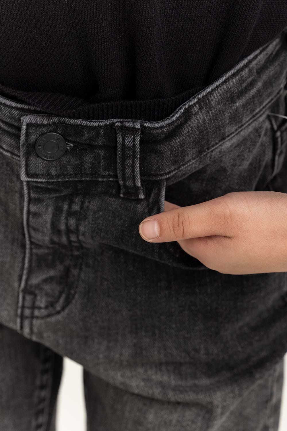 Toddler Boy Dark Grey Five Pocket Jeans