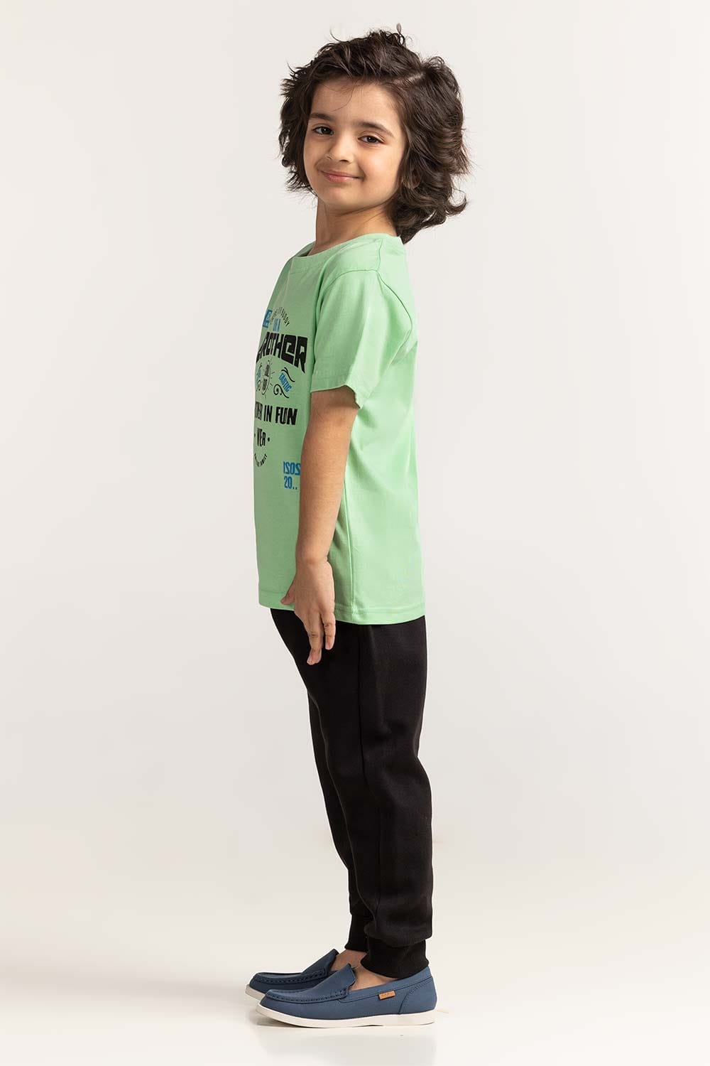 Toddler Boy Green Printed Tee