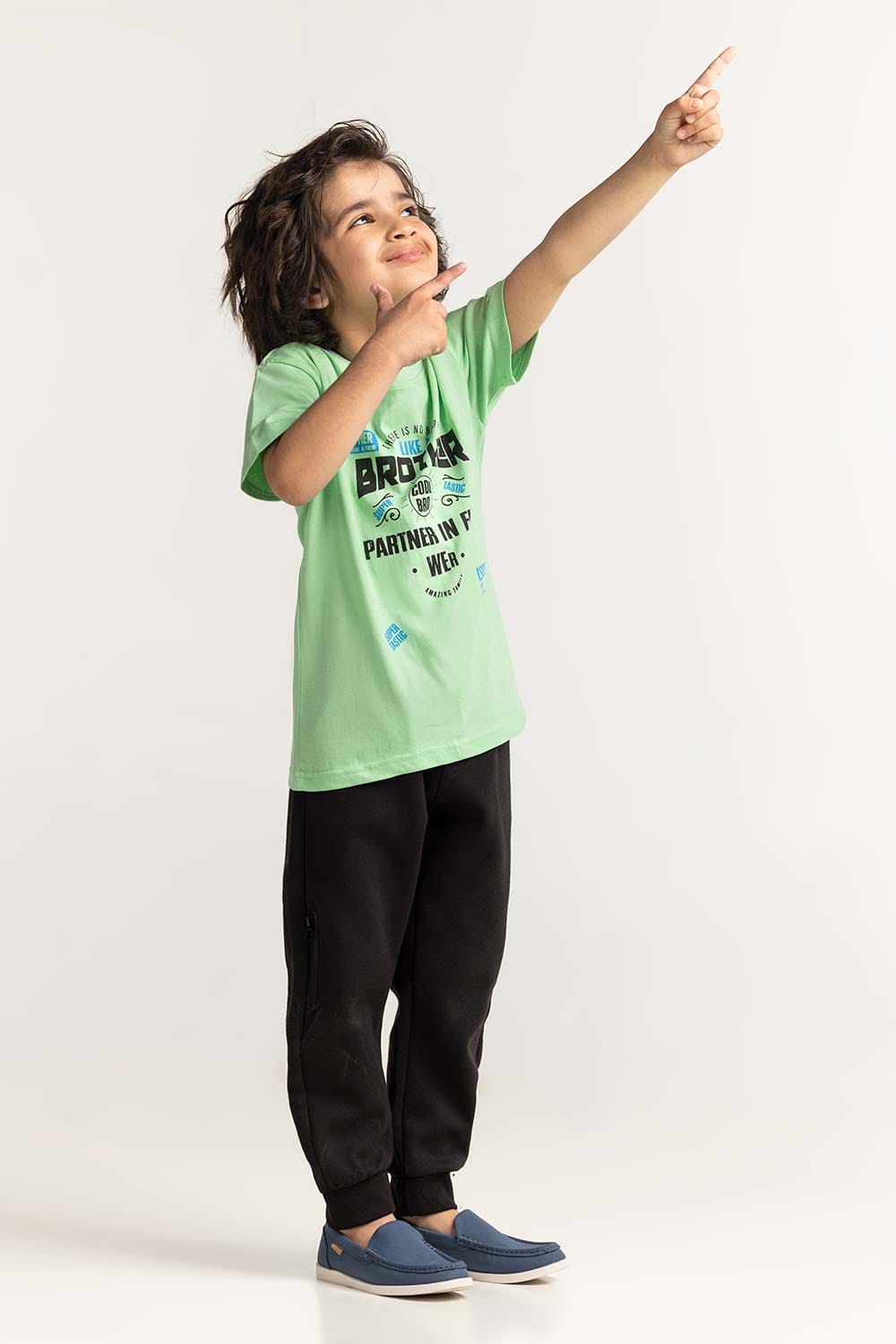Toddler Boy Green Printed Tee