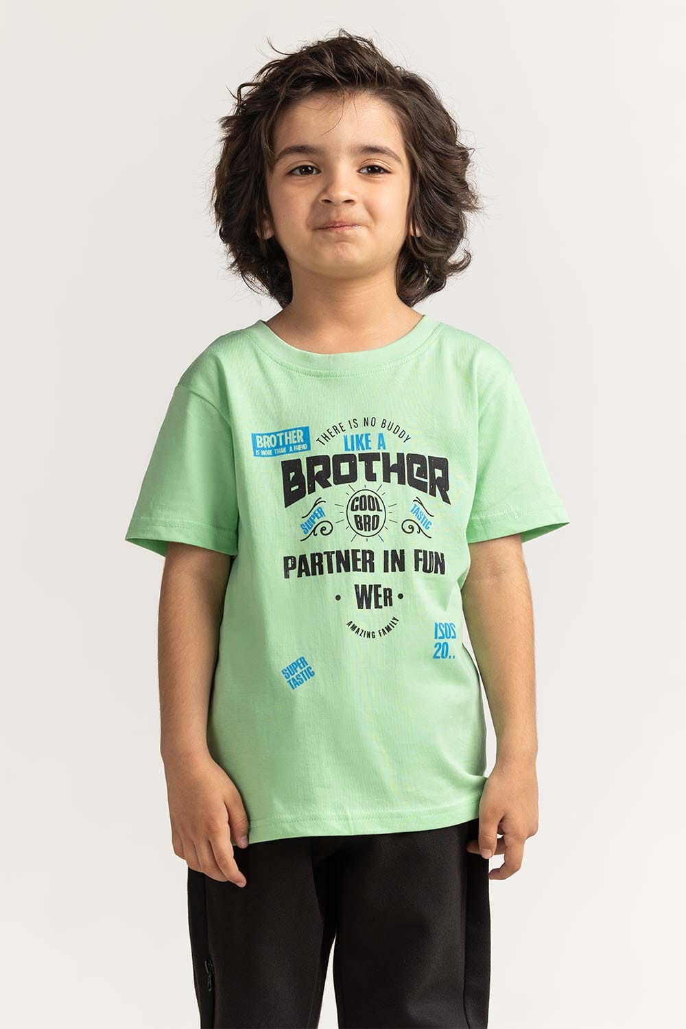 Toddler Boy Green Printed Tee