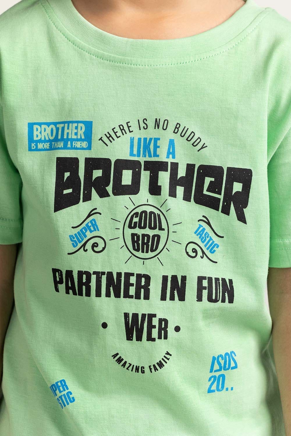Toddler Boy Green Printed Tee