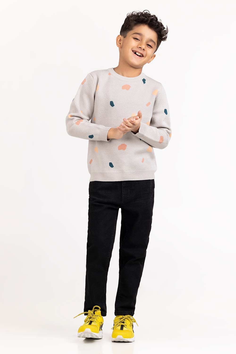 Toddler Boy Light Grey Knit Sweater