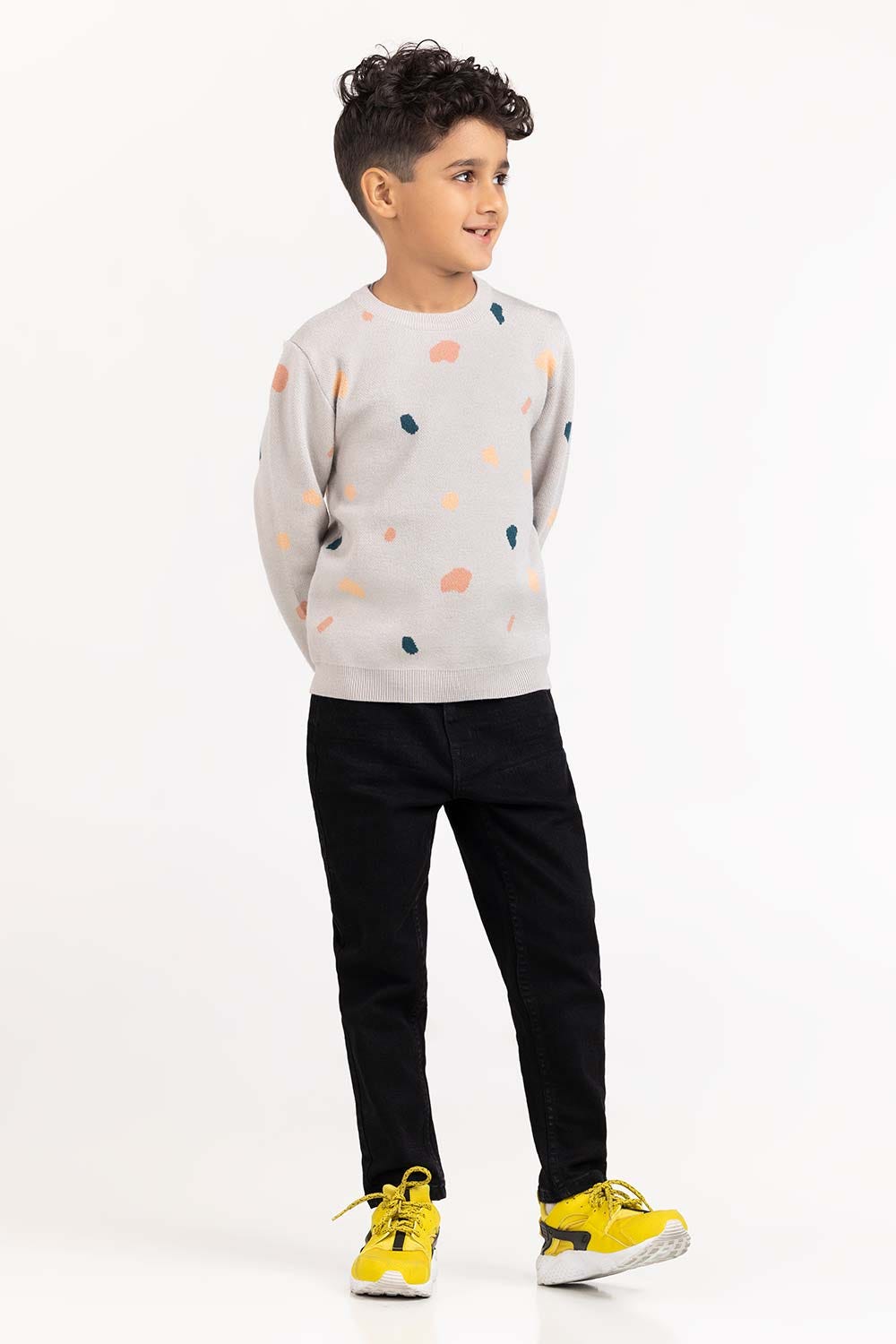 Toddler Boy Light Grey Knit Sweater