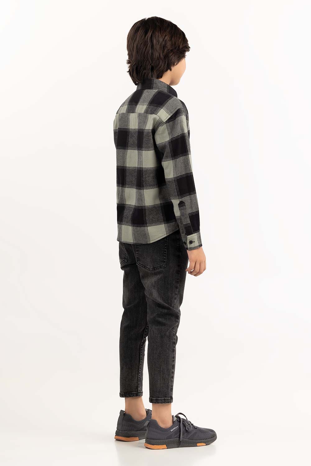 Toddler Boy Green And Black Casual Shirt