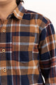 Toddler Boy Navy Brown Casual Shirt