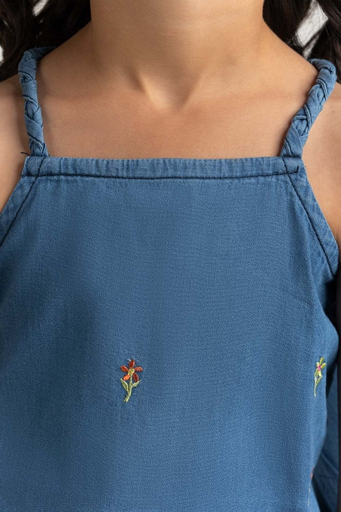 Toddler Girl Blue Basic Blouse