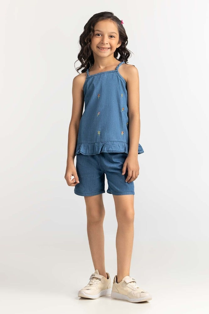 Toddler Girl Blue Basic Blouse